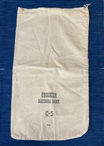 Bolsa de depósito de monedas de lona Crocker National Bank C-5 1972 de colección 22" x 12" 13B - Imagen 1 de 3