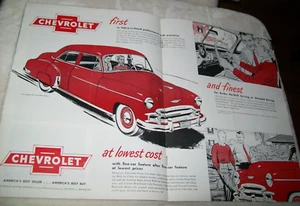 1950 Chevy Styleline centerfold car ad-Sept 1950 Friends Magazine- Bobb Motor OH - Picture 1 of 2