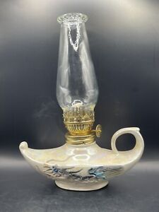 Japan Kenmar Aladdin Genie Oil Lamp Hand Painted Dragon Motif