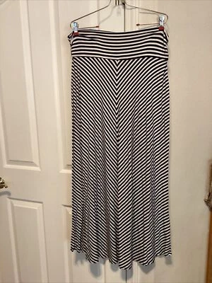 Merona Striped Black And White Maxi Skirt XL - Image 1 of 3