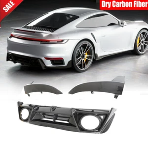 Divisor de labios difusor parachoques trasero de carbono seco para Porsche 911 992 Turbo S 2019-23 - Imagen 1 de 13
