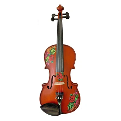 Butterfly Rose Tattoo 1/4 Violin Outfit with  Pearl Tuners - Image 1 of 4