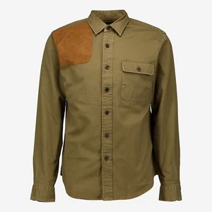 Polo Ralph Lauren Custom Cotton Canvas Hunting Shirt with Suede Patch | Medium M - Picture 1 of 2