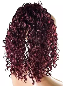 Women's Short Curly Pony Tail Hair Extension, Burgundy - Picture 1 of 6