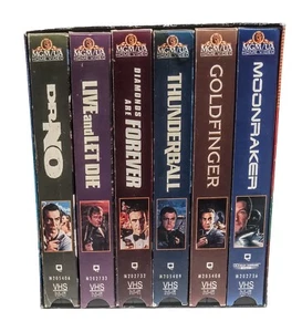 JAMES BOND 007 VHS - 6 TAPE SET WITH CASE - Picture 1 of 3