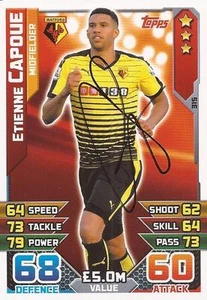 ETIENNE CAPOUE SIGNED WATFORD 2015/2016 MATCH ATTAX TRADING CARD+COA - Picture 1 of 1