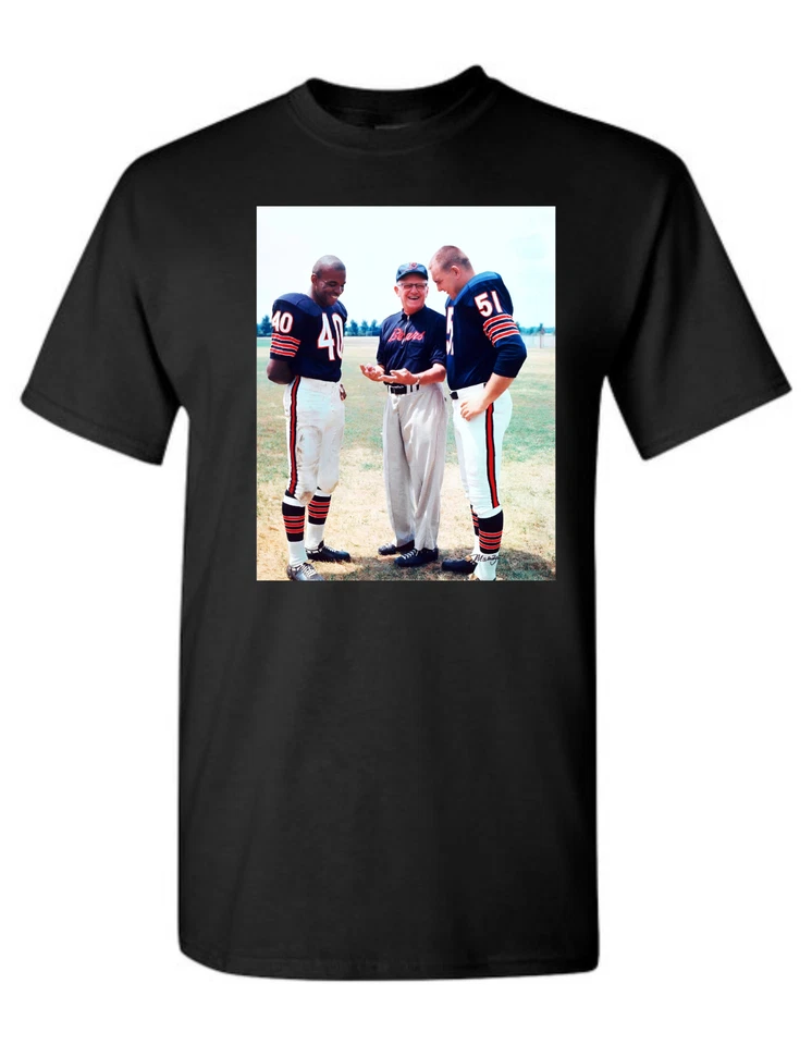 Gale Sayers George Halas Dick Butkus Chicago bears Graphic Printed T Shirt NWOT - Image 1 of 1