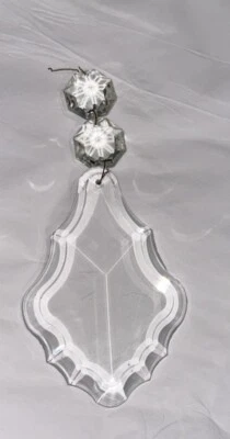 Araña Prisma Cristal Francés Pendalogo Hoja Festoneada 2 Cuentas De Colección Foto 1 de 4