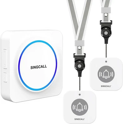 SINGCALL Wireless Portable Caregiver Pager Panic Alarm System Personal Alarm for - Image 1 of 4