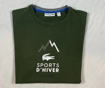 Lacoste Sports D'Hiver Shirt Mens Slim Fit Dark Green Size XL RARE! - Image 1 of 4