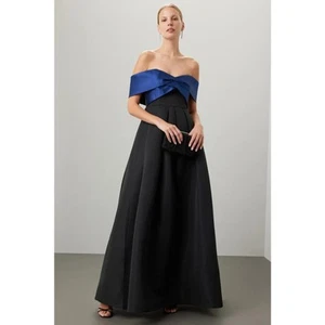 Vestido SACHIN + BABI “Kelli” Hombro Descubierto en Azul y Negro - Talla 0 Nuevo con Etiquetas - Imagen 1 de 8