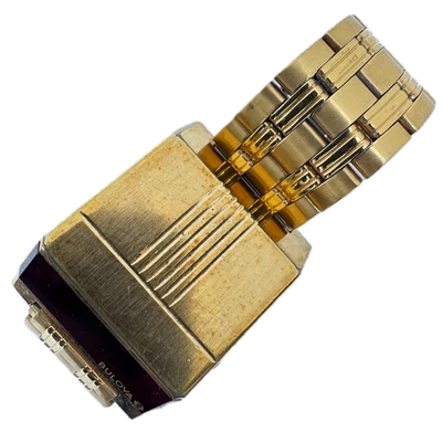 Orologio da polso uomo Bulova Computron vintage 1976 digitale LED tono oro USA - Immagine 1 di 4