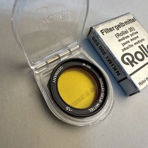 Vintage NOS Original Rollei 35 Filter 00 Medium yellow Filter W Case Box - Picture 1 of 6