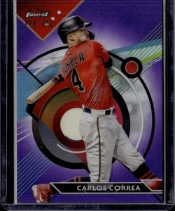 2023 Topps Finest Carlos Correa Purple Refractor 218/250 - Picture 1 of 2