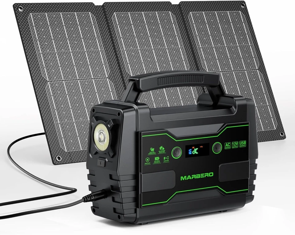 BLUETTI 100W Solar Powered Generator with 30W Foldable Solar Panels 150Wh Lithium Batter