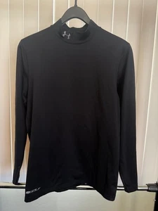 Men's Under Armour Golf Black Coldgear Long Sleeve Shirt Size Medium - Picture 1 of 5