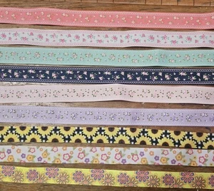 7/8" & 1" Mixed Floral/ Flowers Grosgrain Ribbon Lot Hair Bow Supplies - 12+ yds - Picture 1 of 5