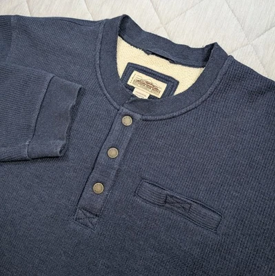 L.L. BEAN Men's Katahdin Iron Works Bonded Waffle Fleece Henley Thermal XXL Reg - Image 1 of 4