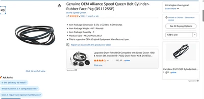 speed queen dryer parts - Image 1 of 4