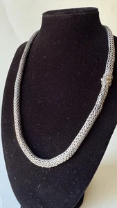 John Hardy Classic Chain Necklace Sterling Silver 18K Accent Pusher Clasp - Picture 1 of 7
