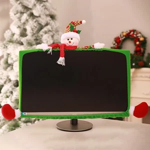 Weihnachten Computer Monitor Abdeckung Xmas Dekorationen Abdeckung für Xmas Büro - Afbeelding 1 van 15