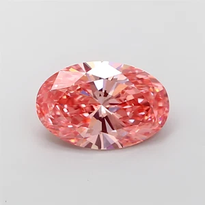 Lab IGI Certifide Diamond 1.22 Ct Oval Cut Fancy Vivid Pink VS1 Loose Diamond - Picture 1 of 11