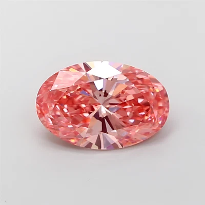 Lab IGI Certifide Diamond 1.22 Ct Oval Cut Fancy Vivid Pink VS1 Loose Diamond - Image 1 of 4