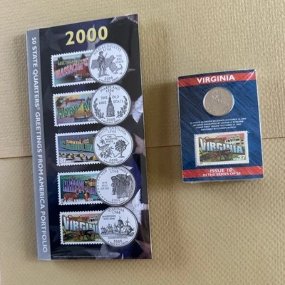 2000 State Quarter & Stamp Greetings from America Portfolio & Card Set - Sealed - Image 1 of 2
