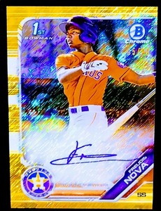 2019 Bowman Chrome Freudis Nova GOLD SHIMMER REFRACTOR AUTO #/50 CPA-FN ASTROS