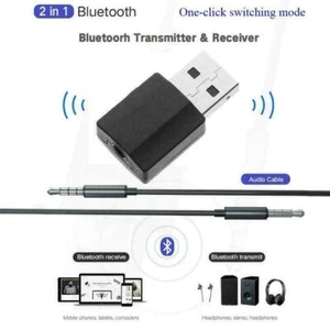 USB Bluetooth 5.0 Audio Adapter Transmitter Receiver Speaker For TV AUX Z9Y9 - Afbeelding 1 van 12