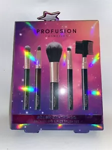 Lote de 5 cepillos faciales de maquillaje Profusion Cosmetics sobre la marcha para ojos y cara - Imagen 1 de 1