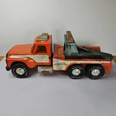 Vintage 1970s Nylint Ford Big Pumpkin Tow Truck Pressed Steel Orange -Wrecker - Image 1 of 4