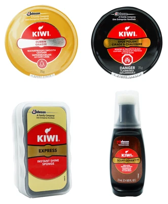 Kiwi Nero Lucidante per Scarpe Dubbin Grease Express Lucidità Istantanea Spugna Scuff Cover