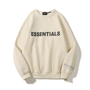 ESSENTIALS embossed three-dimensional letter Sweater Hoodie couple coat