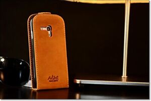 Akira Handmade Leder Handy Schutz Hülle Case Cover Flip Etui Galaxy Ace 2