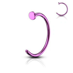 Purple Titanium Plated Steel Open Hoop Nose Ear Tragus Daith Helix Lobe 18g 8mm - Picture 1 of 1