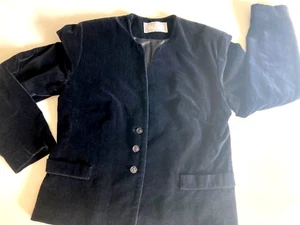 Warwick Jones 100% Cotton Black Velvet Ladies Blazer Jacket. Size 10. - Picture 1 of 10