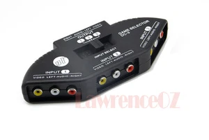 New 3 in 1 AV Audio Video Signal Switcher Splitter Selector Out AV RCA Switch SN - Bild 1 von 4