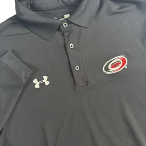 Polo Under Armour Carolina Hurricane's manica lunga uomo L nera NHL hockey - Foto 1 di 5