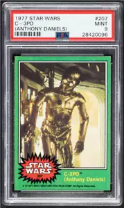 1977 Topps Star Wars #207 C-3PO Anthony Daniels Corrected PSA 9 Mint - Picture 1 of 2
