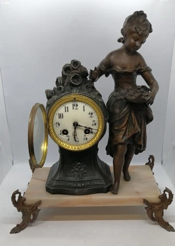 Old French Japy Freres & CIE D. HONNEUR BRONZE table clock MECHANIC FULL WORKING Cover