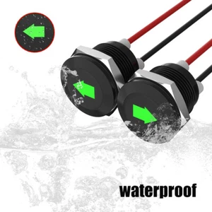 2Pcs 12V LED Green Car Indicator Dash Light Single Arrow Metal Turn Signal Lamps - Picture 1 of 10