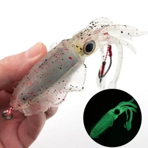 60g Fishing Lures Soft Plastic Squid Lures Glow In the Dark Trolling Lures 150mm - Picture 1 of 17