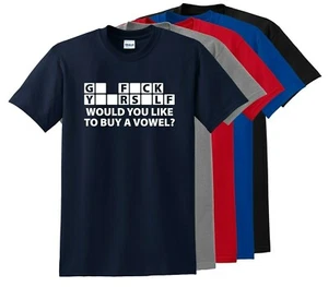 CAMISETA DIVERTIDA RUEDA DE LA FORTUNA Would You Like to Buy a Vowel Go F*ck Yourself - Imagen 1 de 11