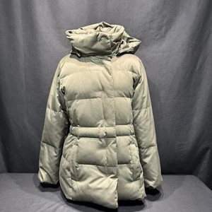 J Jill Puffer Coat size Small Quilted Down Hooded Winter Jacket J. Green - Picture 1 of 11