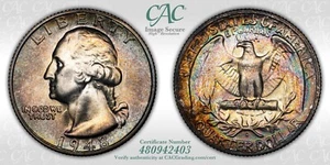 1948 S Washington Quarter - CAC Legacy MS66 - 1/1 ++RARE++ Spitting Eagle FS-901 - Picture 1 of 13