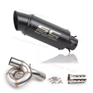 Silenciador negro para Kawasaki Ninja ZX6R ZX636 2009-2023 puntas de escape tubo de enlace medio - Imagen 1 de 10