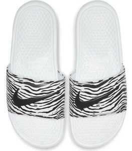 NIKE WOMENS BENASSI JDI (FLIP FLOP / SANDAL) 618919 114 WHITE/BLACK ASST SIZE - Picture 1 of 5