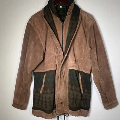 Vintage Barcelona Leather Goods Western Jacket  Suede Aztec Southwestern Size 44 - Image 1 of 4