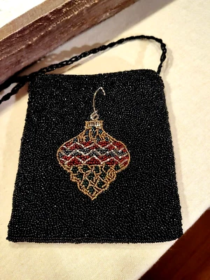 Bolso de noche vintage con adornos navideños con cuentas de Inge Christopher - difícil de encontrar Foto 1 de 4